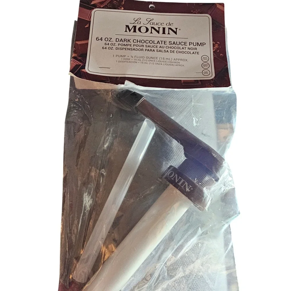 Monin 64 oz Dark Chocolate Sauce Pump Brown Plastic 1/2 oz Dispenser B015M5FT80